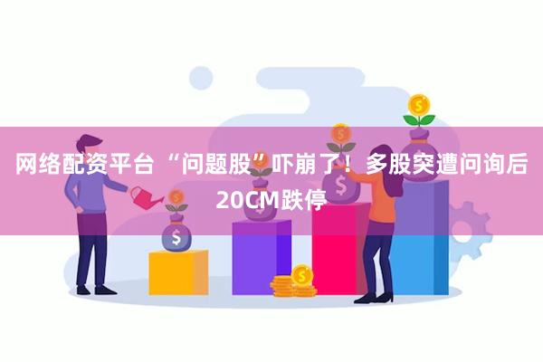 网络配资平台 “问题股”吓崩了！多股突遭问询后20CM跌停