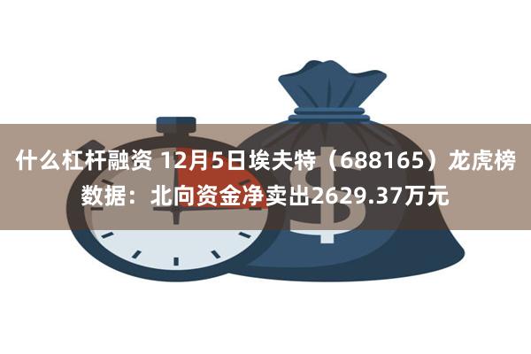 什么杠杆融资 12月5日埃夫特（688165）龙虎榜数据：北向资金净卖出2629.37万元