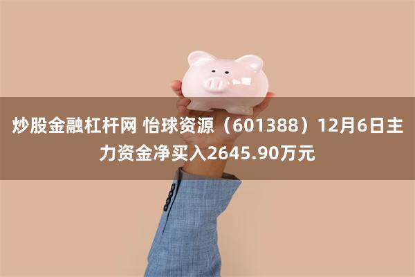 炒股金融杠杆网 怡球资源（601388）12月6日主力资金净买入2645.90万元